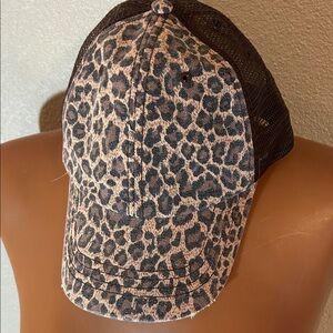 Leopard Print Mesh Back Cap